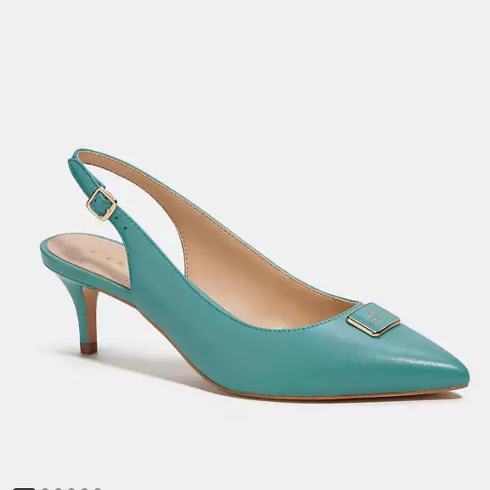 NWT Coach Jillian Slingback Coach lady’s shoes Blue/Green Size 7B True to size